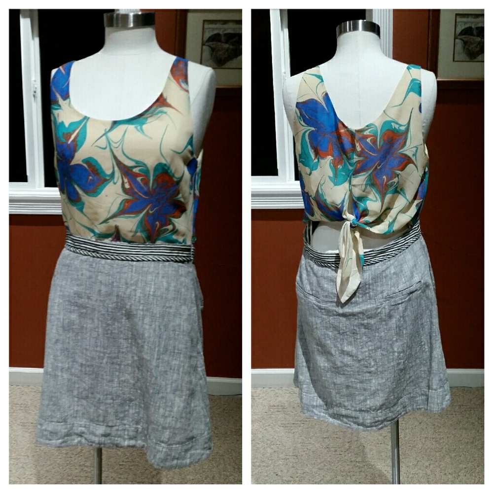Rachel Roy size 12 open lower back tie dress with pockets